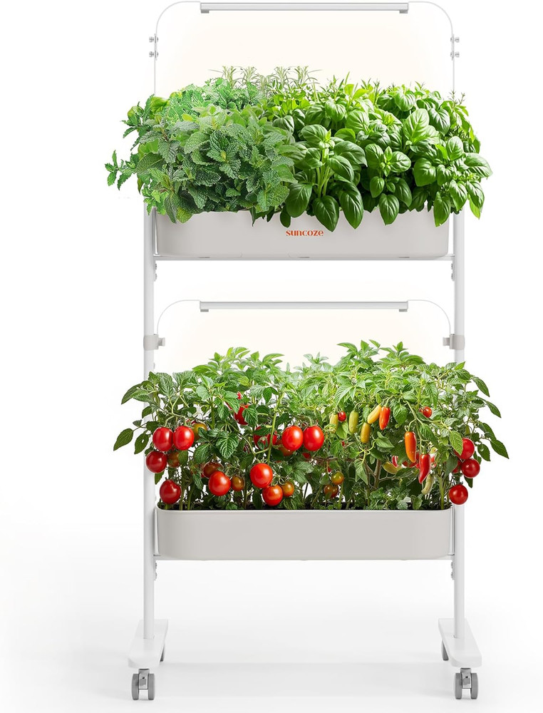 2-Tier Hydroponic Growing System with Smart Controller and Full Spectrum Lights