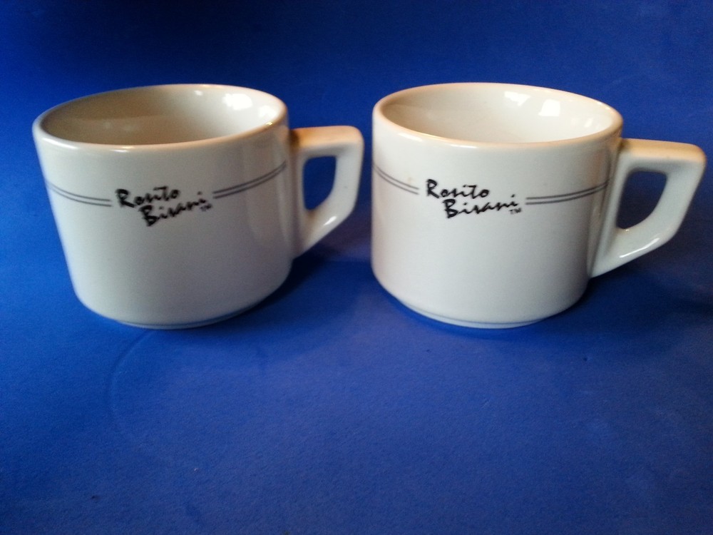 2 ROSITO BISANI ESPRESSO COFFEE CUPS  ITALY COFFEE MAKE DEMITASSE
