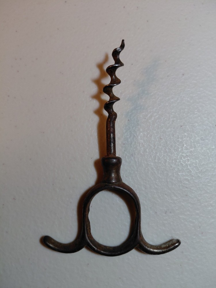 Antique Victorian "Mustache" Finger-Pull Corkscrew