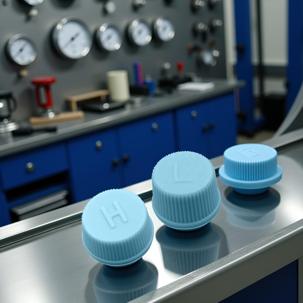 2 Pcs Blue Replacement Valve Caps for Car Air Conditioning, Leakproof blue