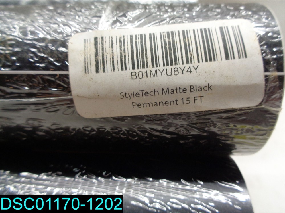 QTY=6: Styletech 498 Matte Black Permanent Adhesive Vinyl Roll 15'