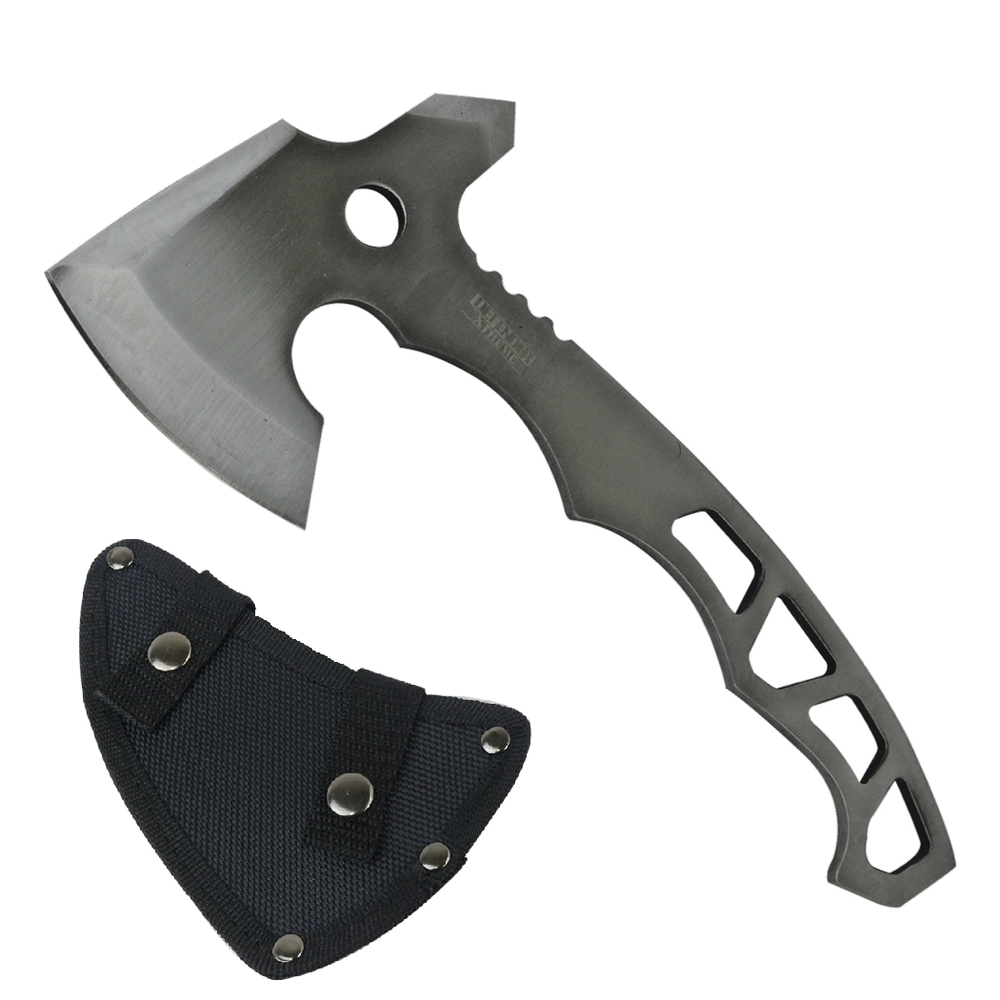 DEFENDER ONE PIECE SOLID STAINLESS Survival Camping Hatchet AXE & Sheath