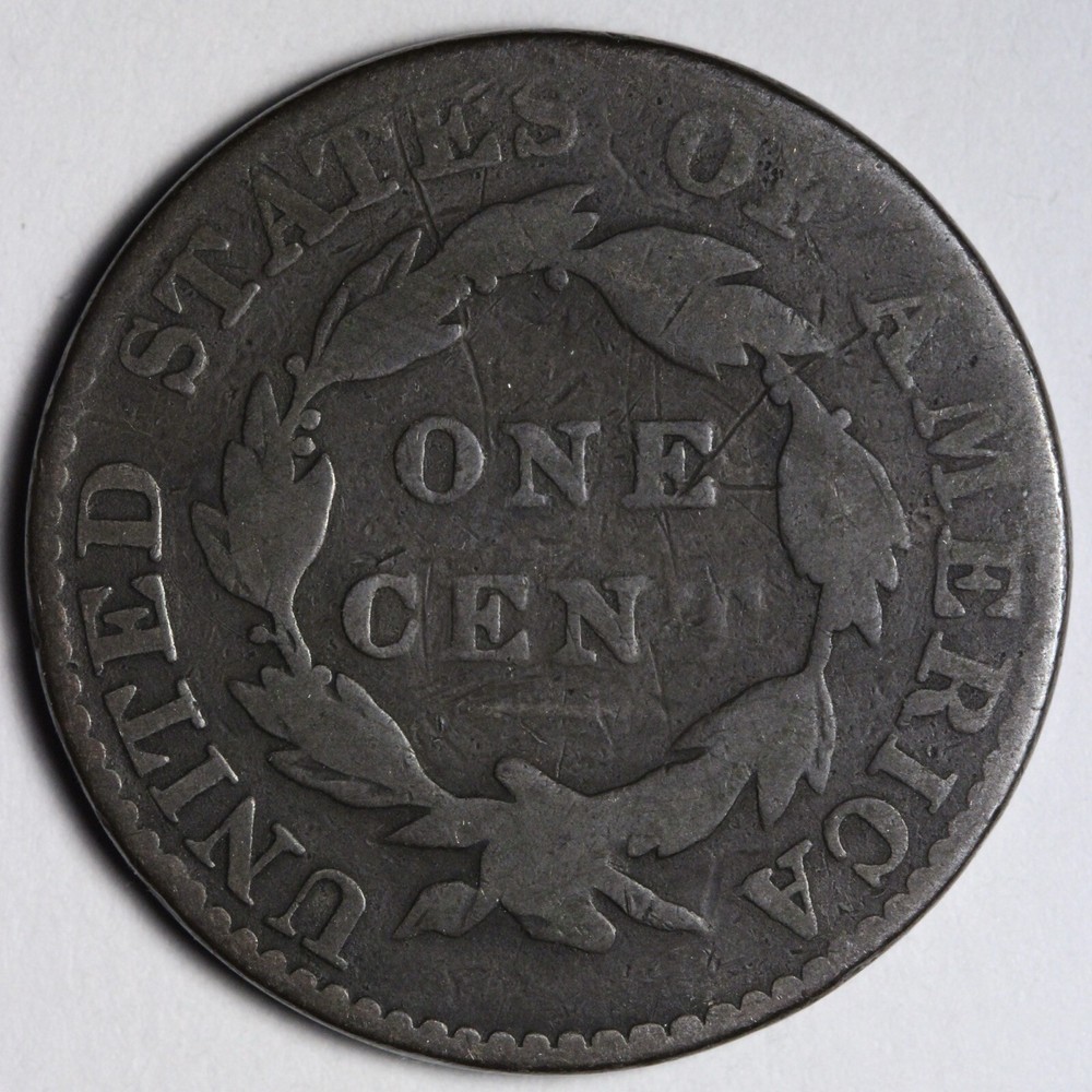 1827 Coronet Head Large Cent GOOD+/VG E103 AUCE