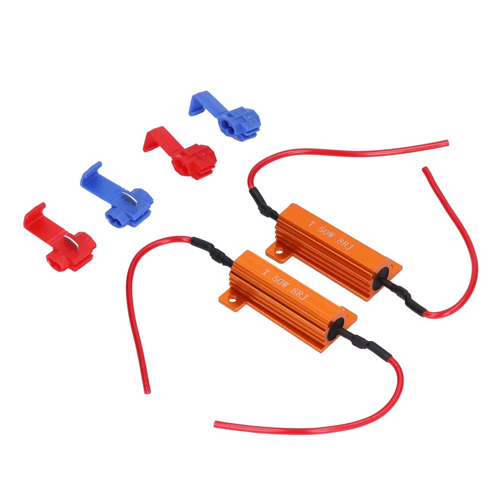 2 Sets Load Resistor 50W 8Ohm Error Accessory Kit For LED Light DRL