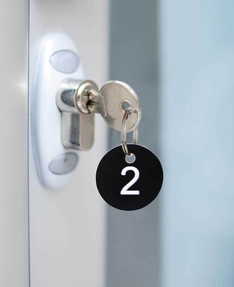 Numbers Tags, Plastic Numbered Tags round Numbered Key Tag Key Chains