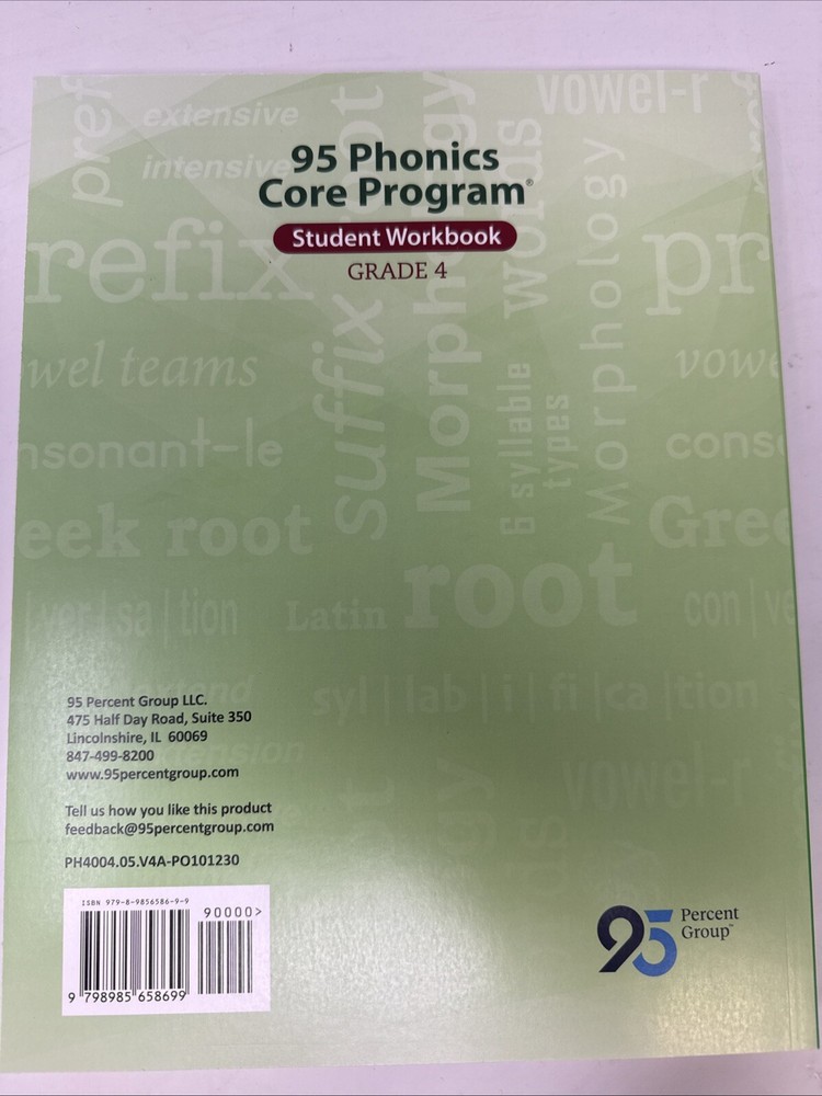 95 Phonics Core Program Word Study Grade 4 Student Workbook