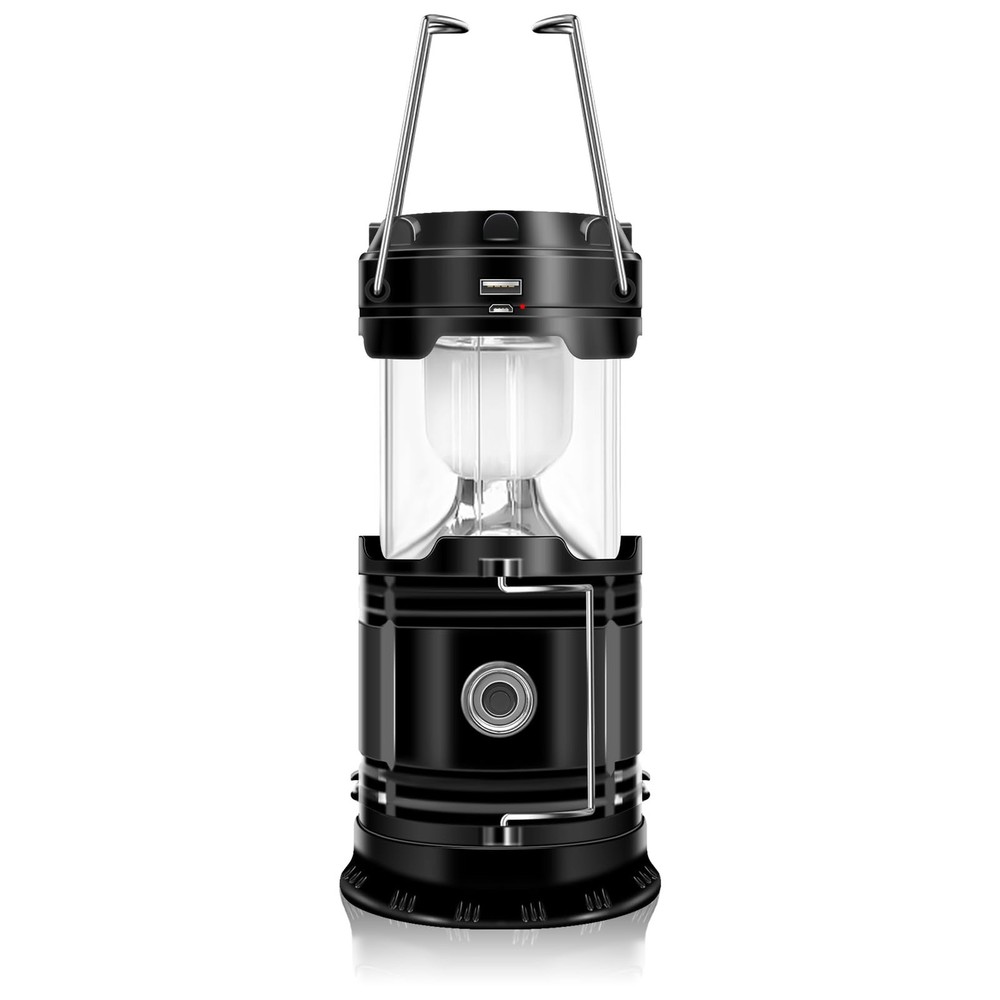 DIBMS Solar Camping Lantern, Collapsible LED USB Rechargeable White