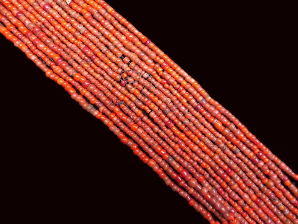 Nigerian Trade Beads, Assorted Small 3-5mm, 20" Strands (149)