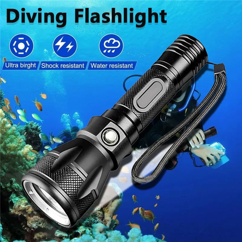 2000LM Scuba Diving Light Underwater LED Flashlight Dive Underwater Lighting US