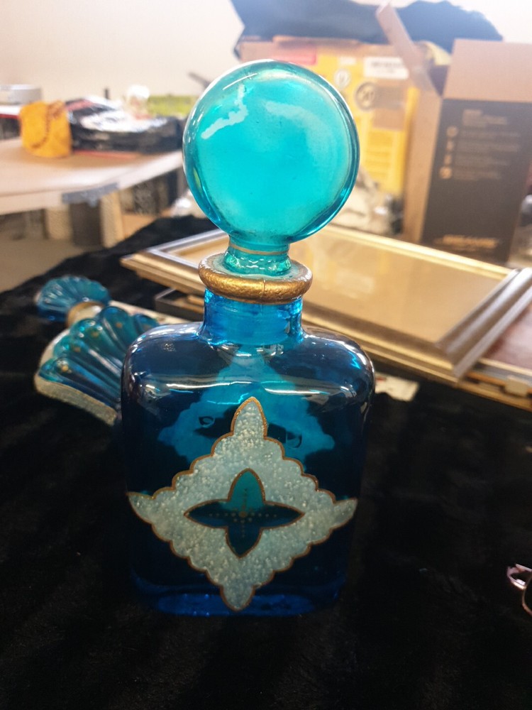 hand painted glass bottle From Italy