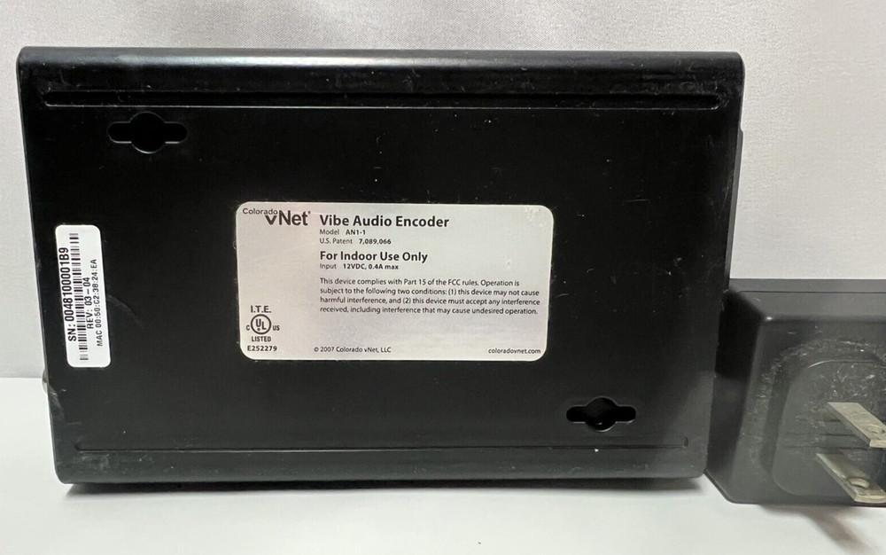 Colorado vNet Audio Encoder with Power Supply Tested!