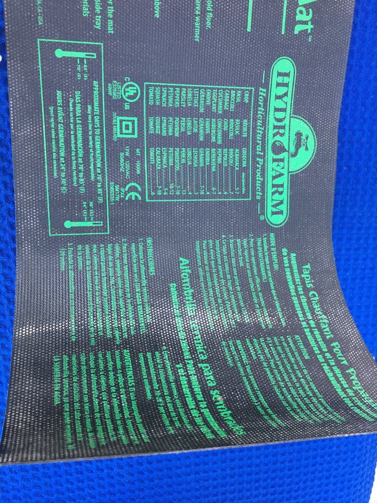 Hydrofarm 9 x 18 Heat Mat With Temperature Sensor / Controller Tested Working