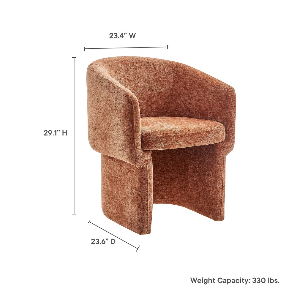 Verity Chenille Dining Armchair in Rust