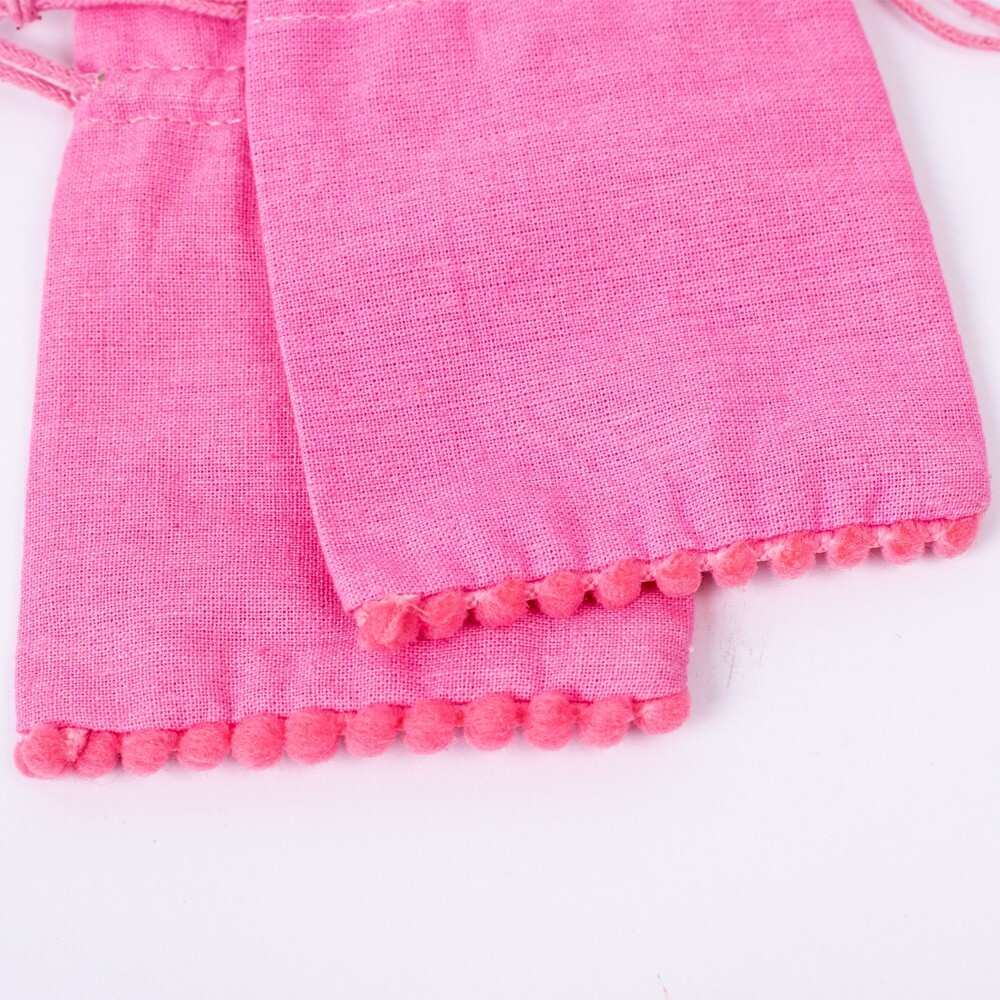 50 PCS Personalized Packaging Bag Light Pink Color Drawstring Bag 3x4 Inch