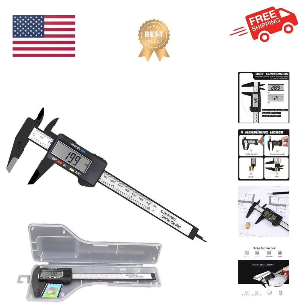 Electronic Digital Calipers, inch and Millimeter Conversion,LCD Screen displa...