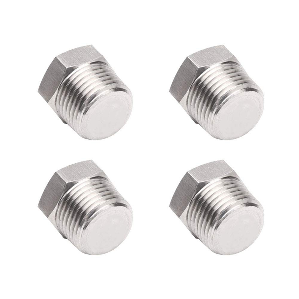 Joywayus 4Pcs Stainless Steel Outer Hex Thread Socket Pipe 3/8"-4PCS, Silver