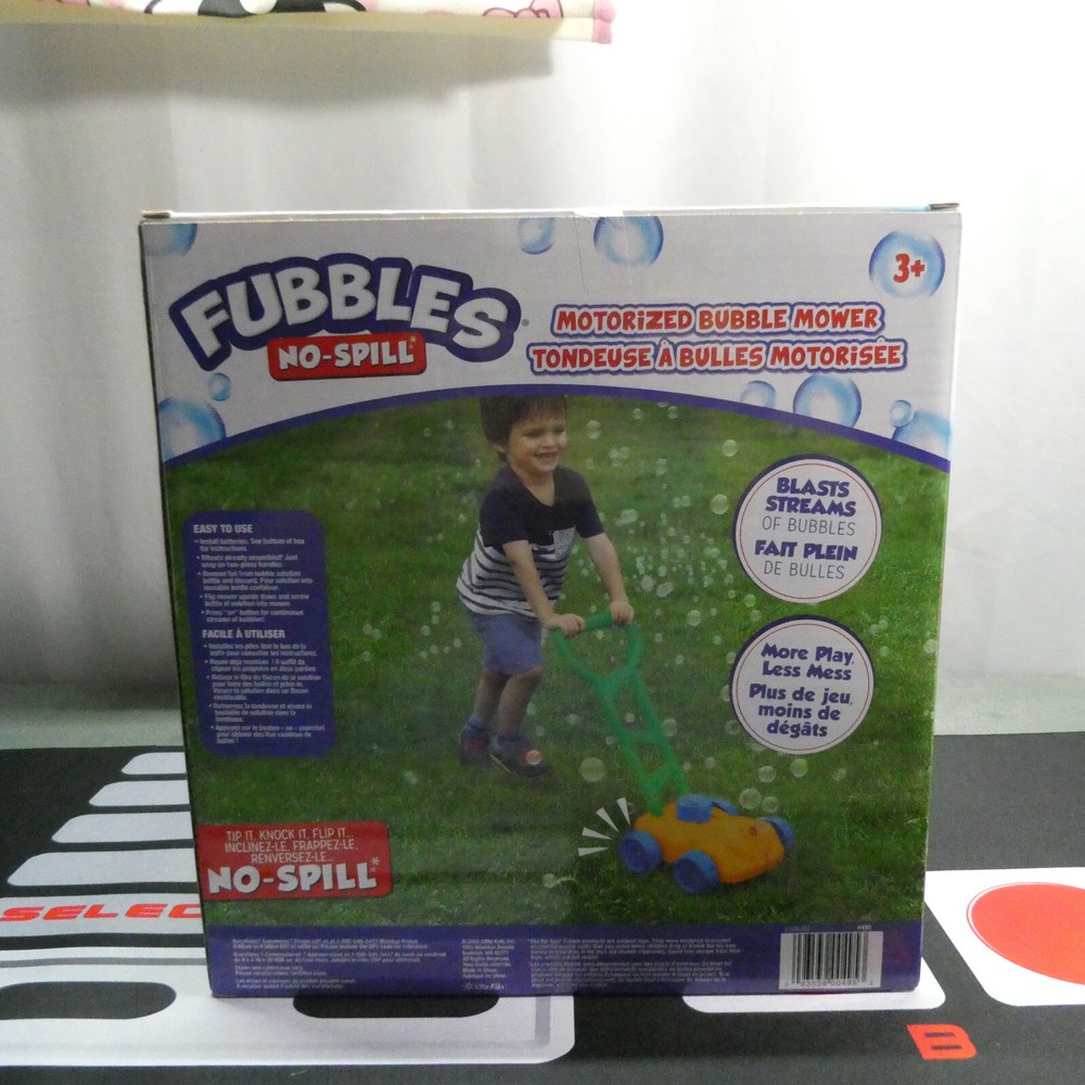 Fubbles No Spill Motorized Bubble Mower. New In Box. Ages 3+
