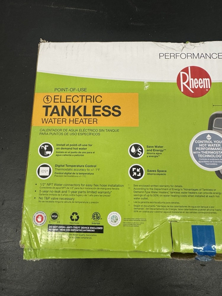 Rheem RETEX-04T Performance 0.68 GPM Point of Use Tankless Electric Water Heater