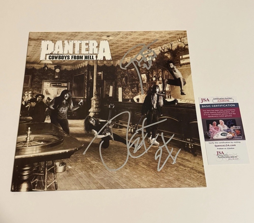 PANTERA SIGNED COWBOYS FROM HELL VINYL RECORD PHIL ANSELMO REX BROWN JSA COA
