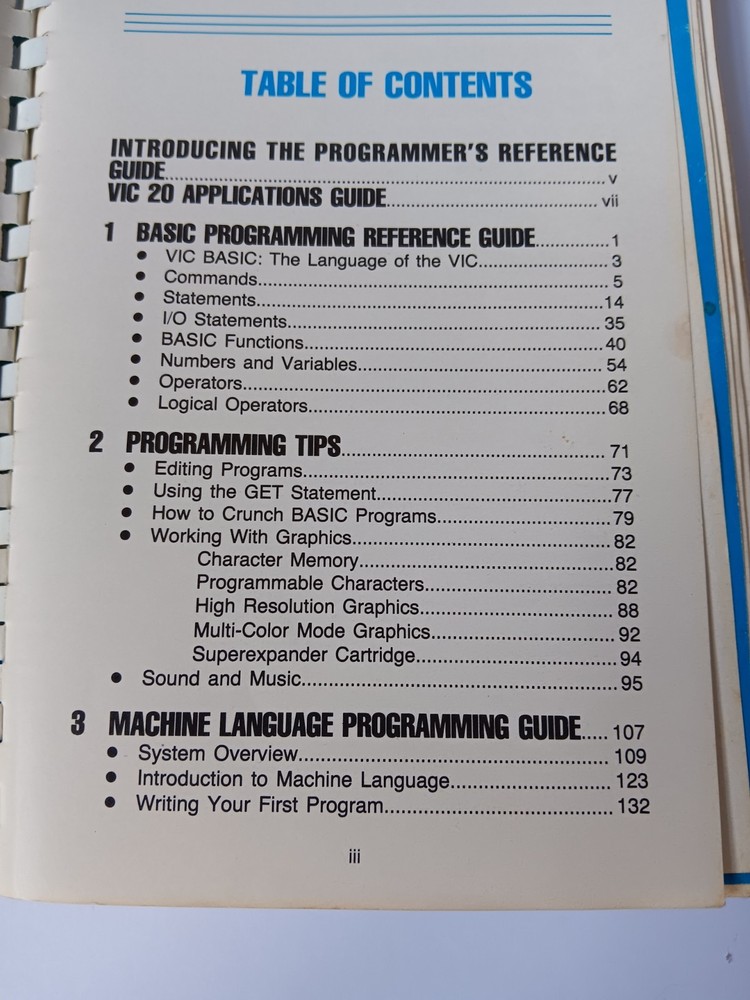 Commodore Vic 20 Programmers Reference Guide Softcover