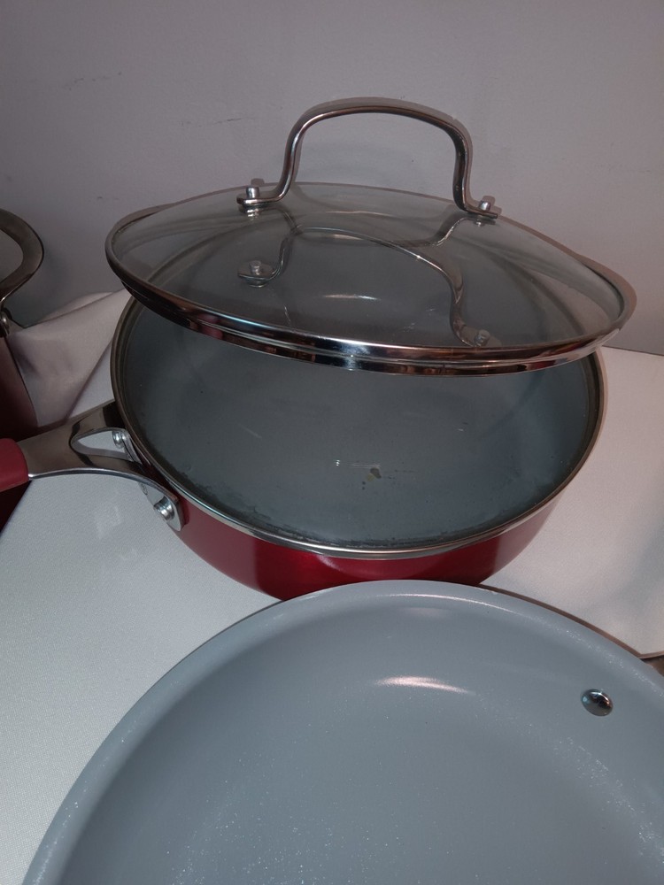 Food Network™ 3-pc. Nonstick Ceramic Cookware Set Red