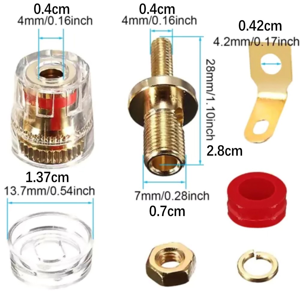8* Amplifier Speaker Terminal Binding Post Banana Plug Socket Connector 4mm