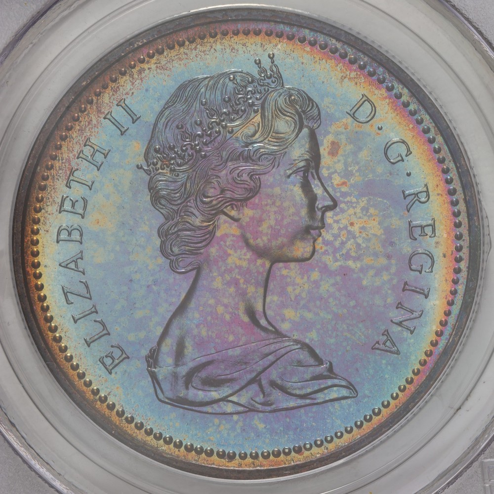 1973 Silver Canada R.C.M.P Dollar PCGS SP68 - Toned