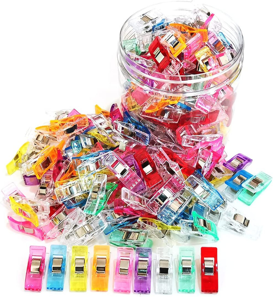 Premium Sewing Clips Set, 100 Assorted Colors with Storage Box
