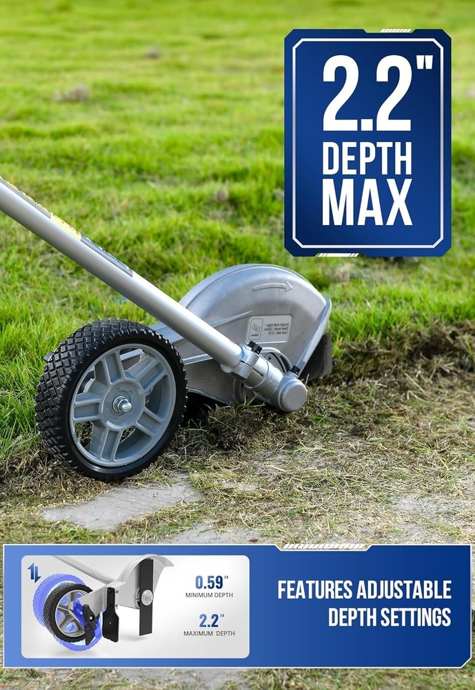 9-Inch Lawn Edger Tool with Adjustable Depth & Durable Steel Construction