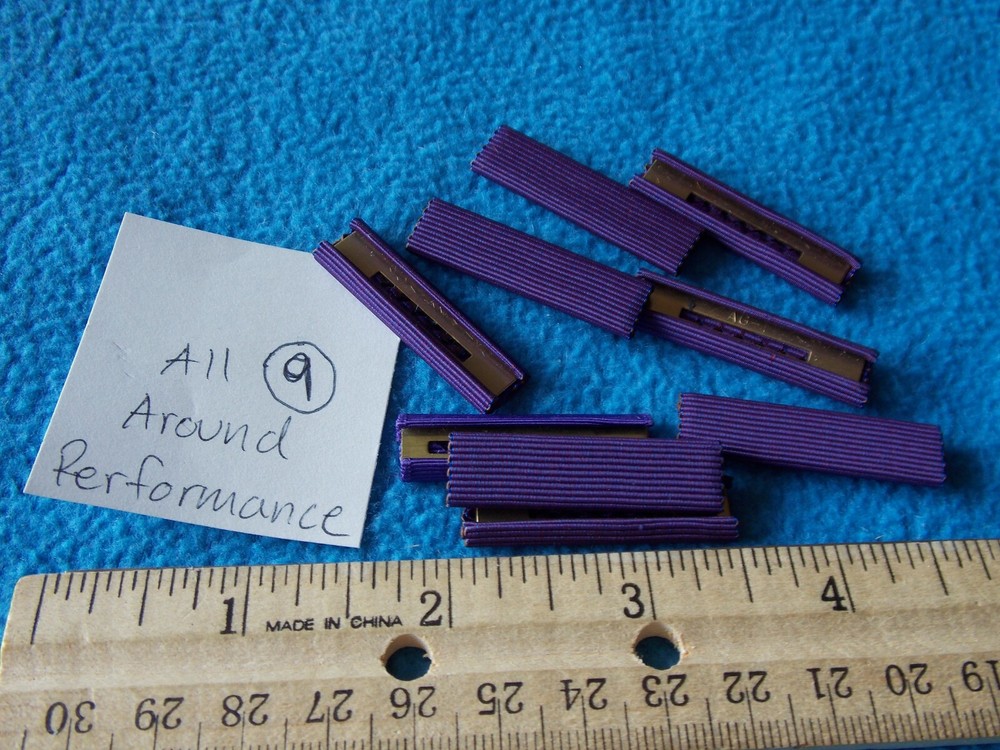 LOT OF 9 - ALL AROUND PERFORMANCE - MEDAL RIBBON BARS