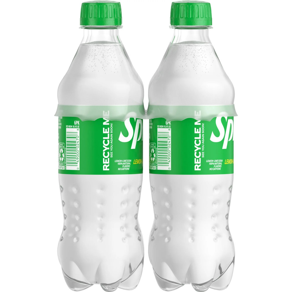 (Pack 2) Sprite Lemon Lime Soda 16.9 fl Oz Each 6 Pack Bottles