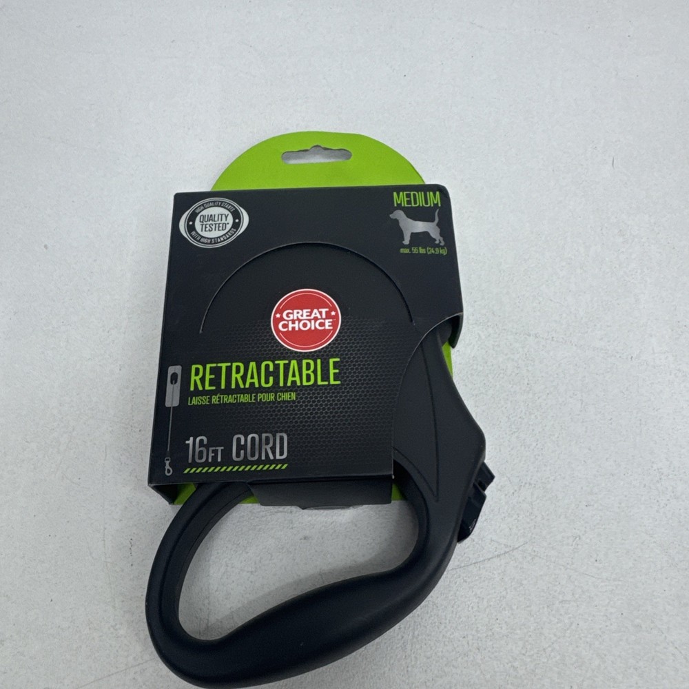 *Great Choice Retractable 16 Ft. Leash Cord Gray Medium