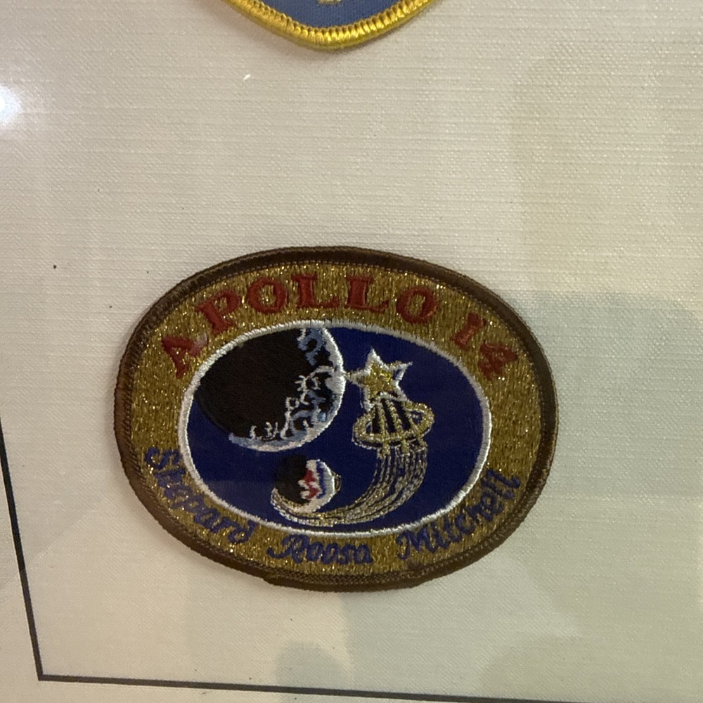 Framed 30”/20” Apollo mission patches quantity 12