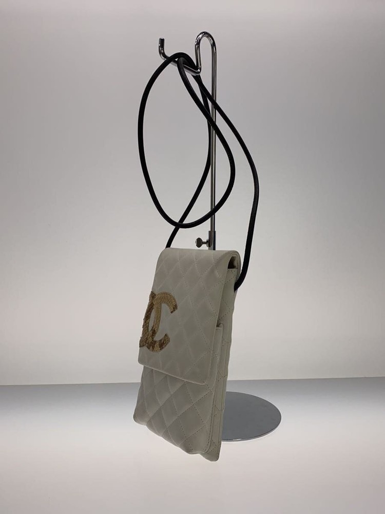 Shoulder Bag Cambon Mini Leather WHT Used