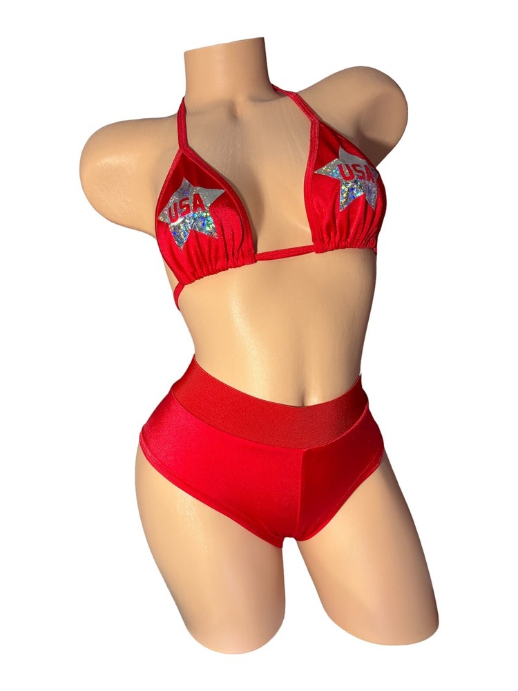 EXOTIC DANCEWEAR  STRIPPER 2 PC Red