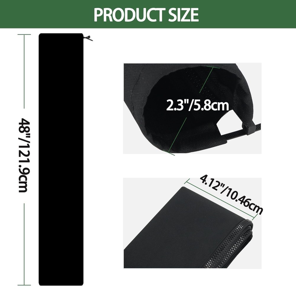 48" Boat Zippered Rigging Sleeve, Trolling Motor Cable Sleeve Wire Cable Prot...