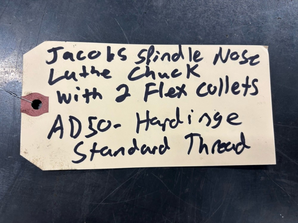 Jacobs Rubber Flex Collet Spindle Lathe Chuck HARDINGE AD50 Mount 91-Fl