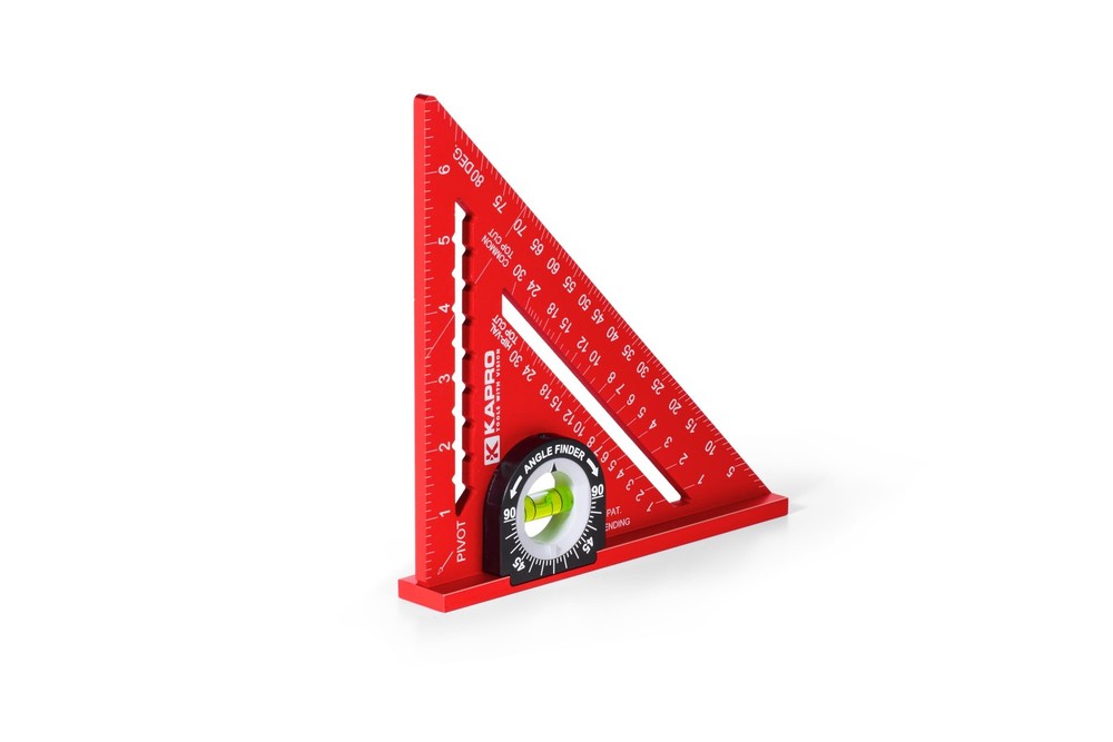 449-7 Rafter Square with Protractor Vial Level - Anodized Aluminum Triangle