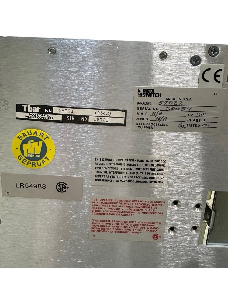 T-BAR Dataswitch 58022, 80418-01 **SALE**