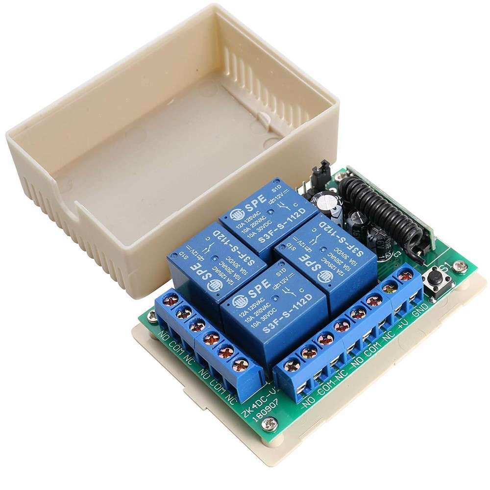 Wireless 433Mhz 4 Channel RF Remote Control Switch Receiver with 2 Transmitters