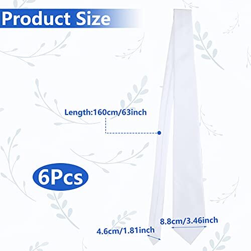 Geyoga Sublimation Blank Tie for Men Solid DIY Dye White Polyester Neckties 6