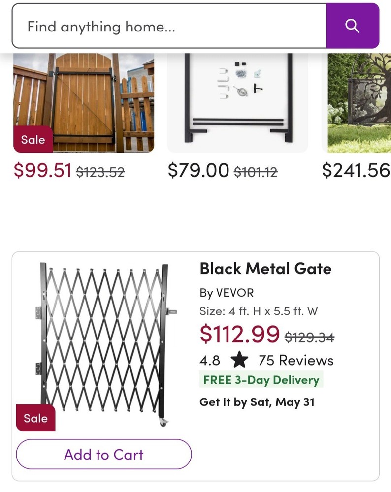 Vevor - Adjustable Security Gate - Steel