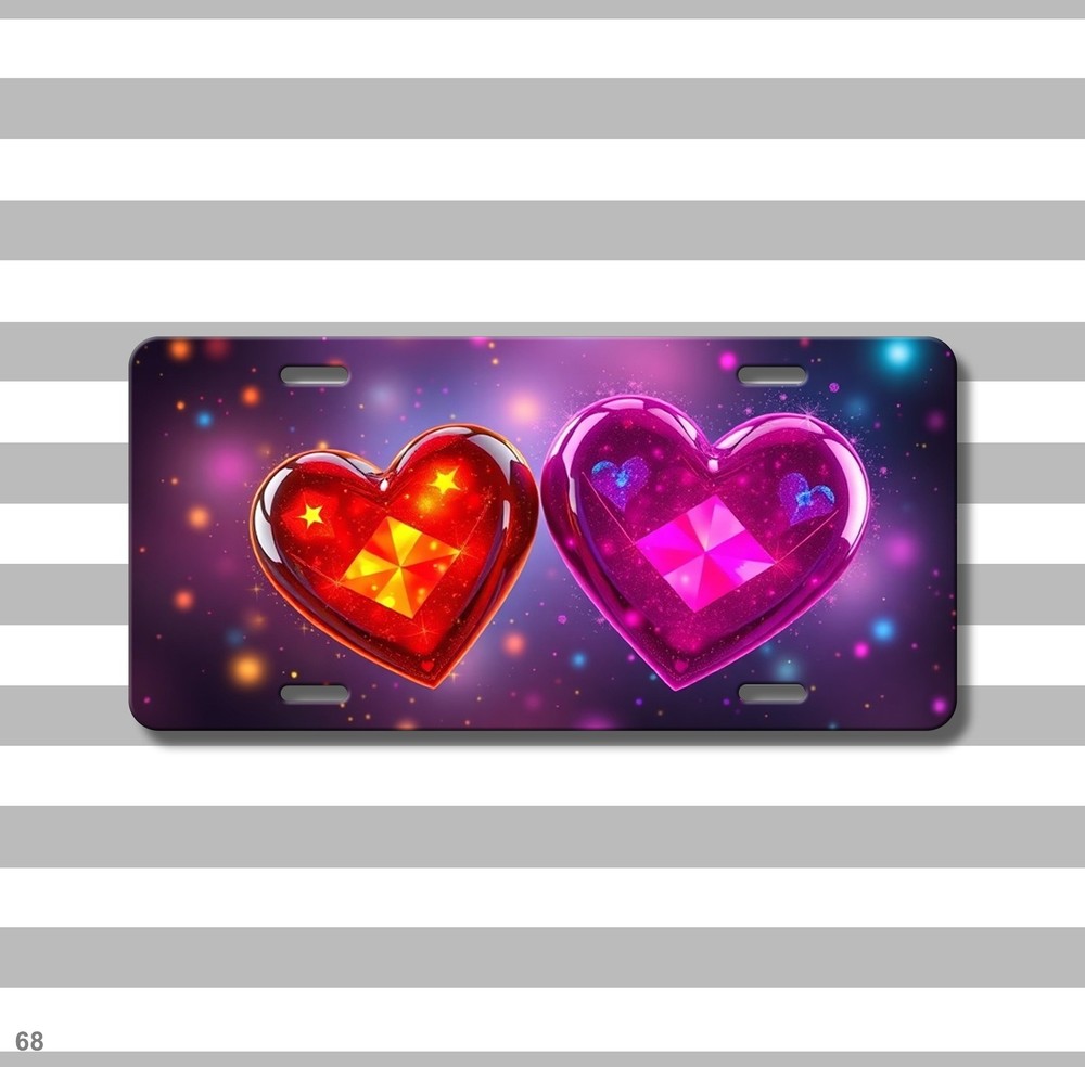 Premium Hearts License Plate Personalized Front Plate Everyday Gift