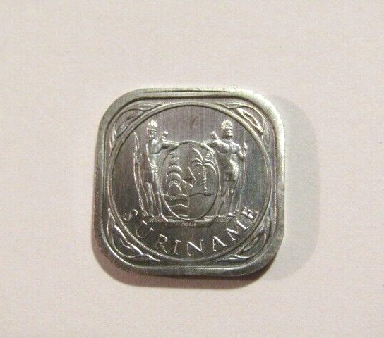 1976 Suriname 5 Cents Square unc Coin