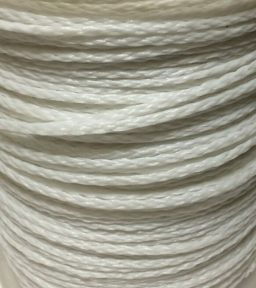 3/16" x 1000' Hollow Braid Polypropylene Polypro Rope Size #6 White Spool Poly