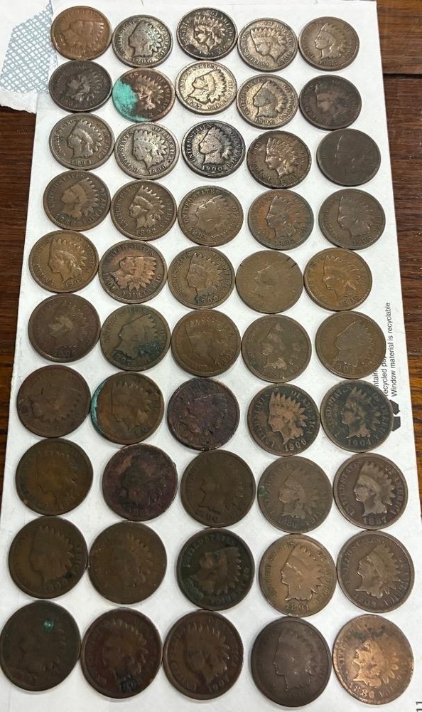 50 Assorted Indian Head Pennies #3