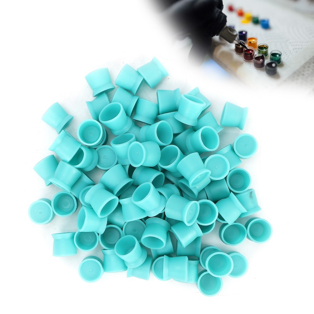 300pcs Disposable Tattoo Ink Cups Blue