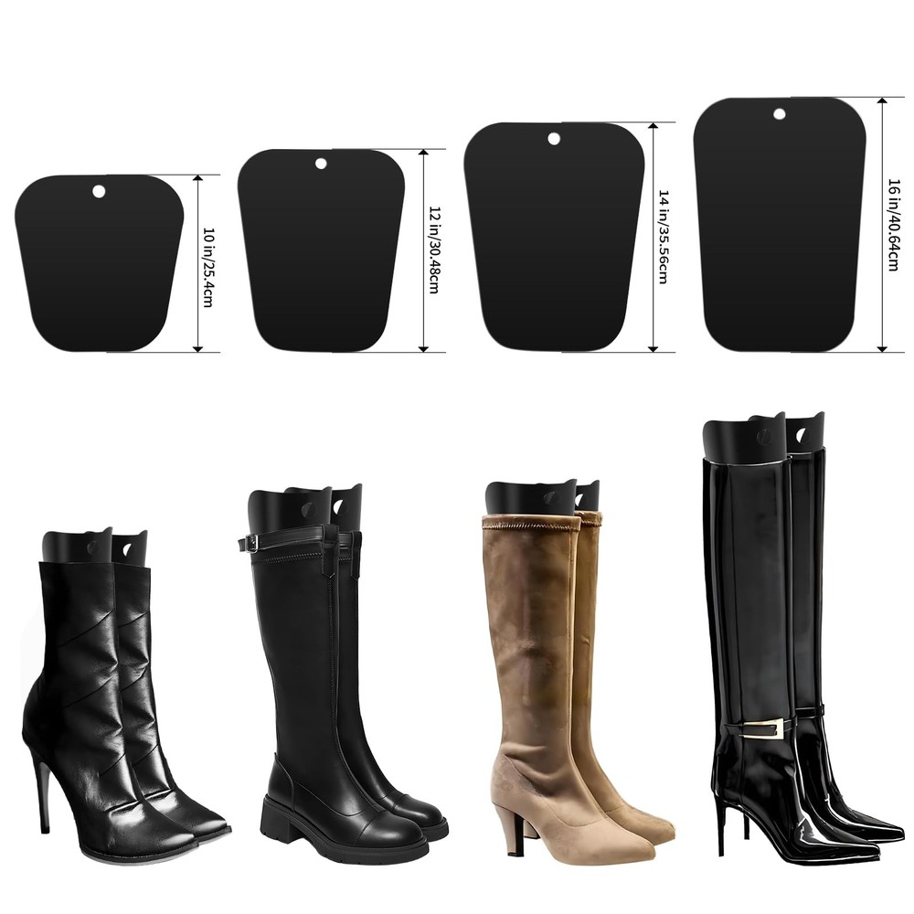 Boot Shapers Inserts for Women Men Keep Shape Black Tall Fillers Support