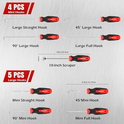 9Pcs Precision Pick and Hook Set with Scraper and Mini Pick and Hook Set(9pcs)