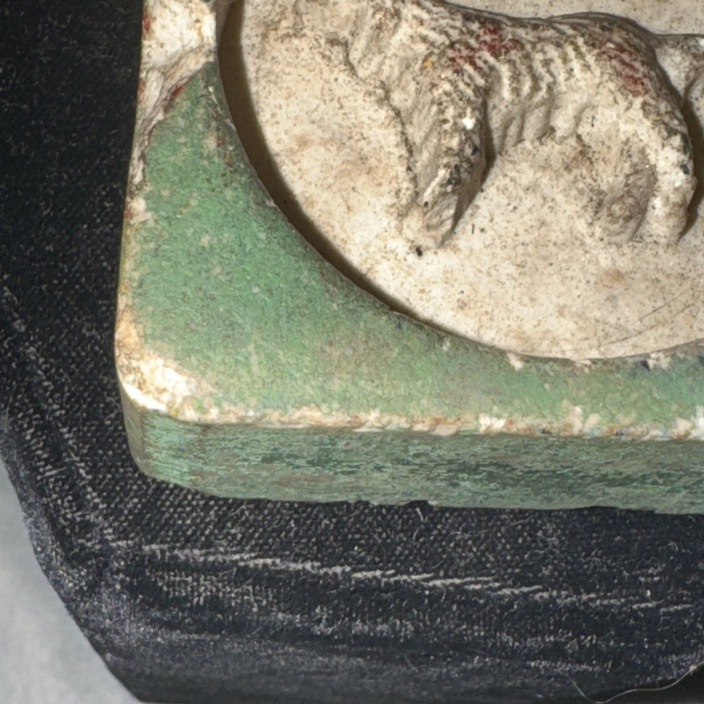 Vintage Square Thick Tile With Embossed Dog